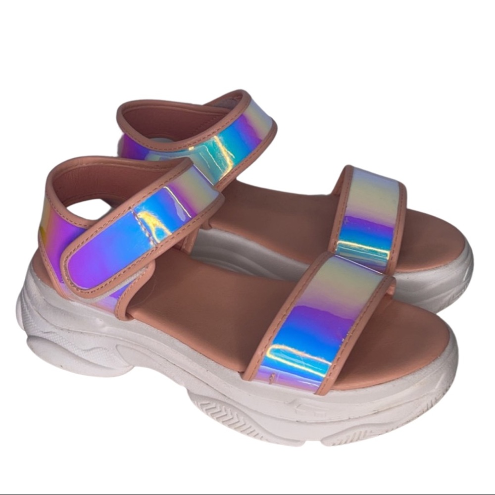 holographic platform sandals